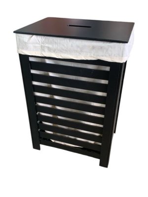 Quality Wooden Laundry Basket With Lid - 60 x 39 x 29cm