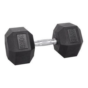 Shen Commercial Rubber Hexagonal Dumbbell 30kg with Chrome Handle