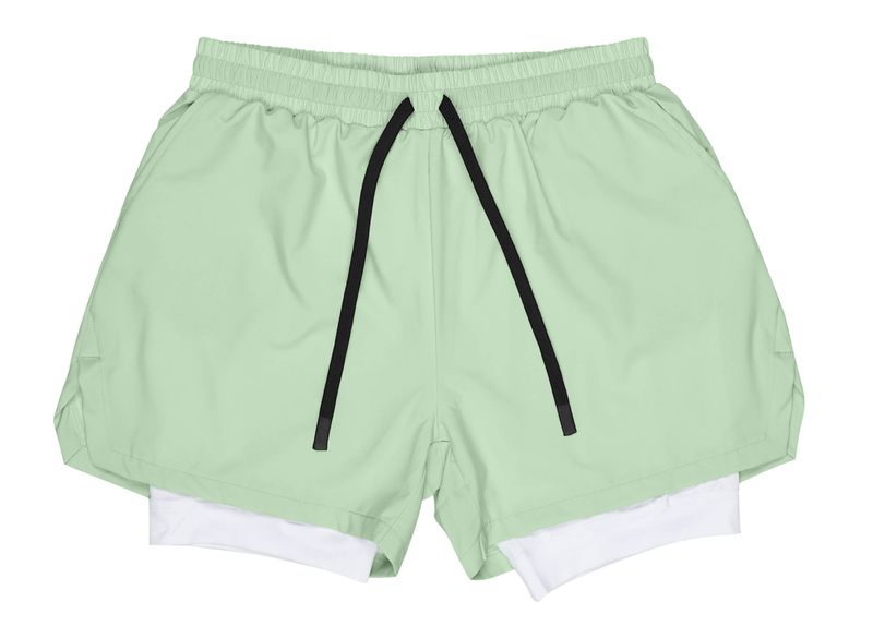 Men's 2 in 1 Running Shorts - Apple Green