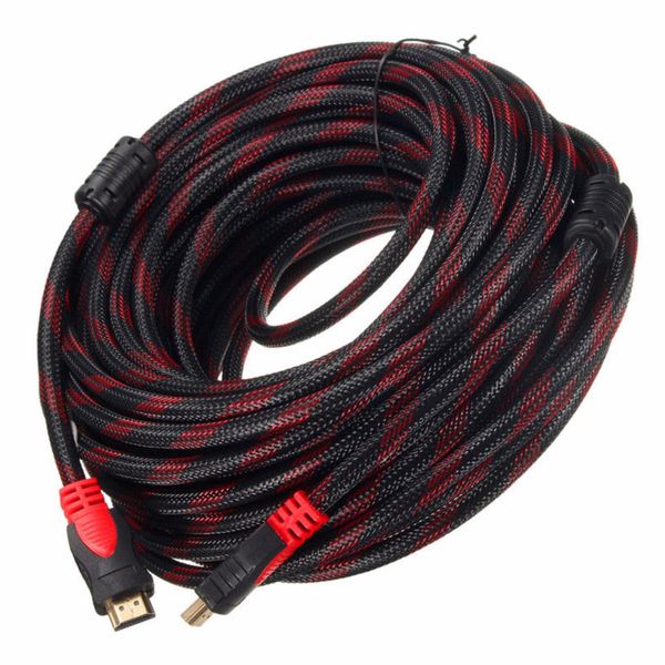 30M HDMI to HDMI Braided Cable, 1080p Full HD Support