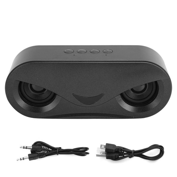 Portable Wireless Bluetooth Dual Speaker with LED Light Bass Stereo Black