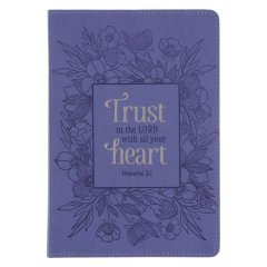 Faux Leather Journal - Trust in the Lord with All Your Heart, Purple