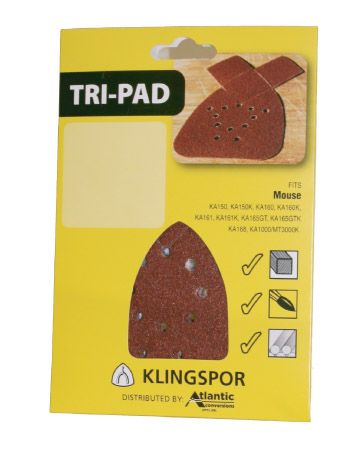 Klingspor - 5 Hole Mixed Grit Tri-Pad Sanding Pad - 6 Pack