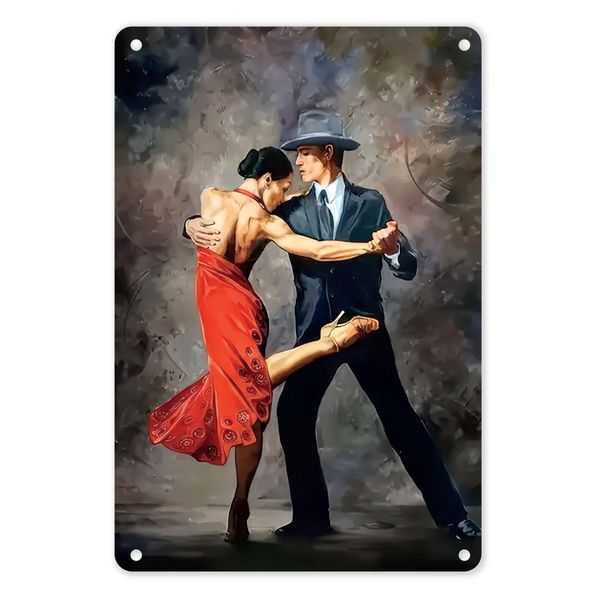 A4 Metal/Tin Poster - Tango Dancing Couple
