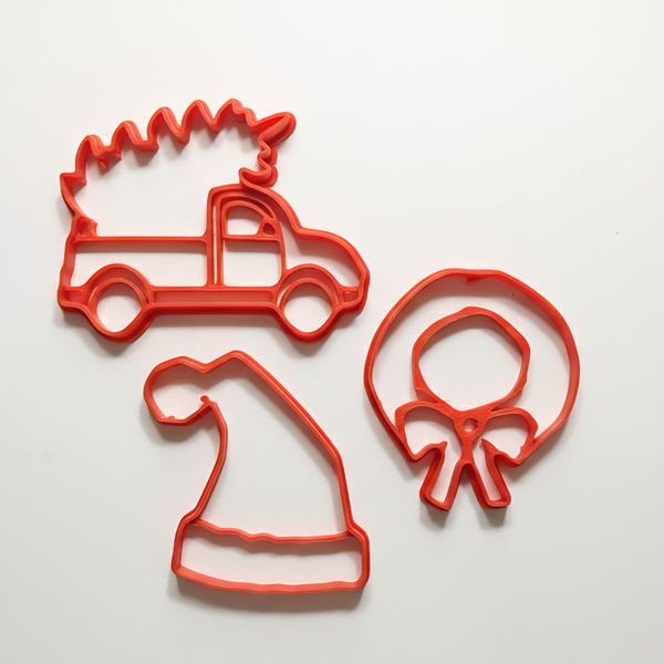 Christmas Cookie Cutter Set - 3 Pieces, Medium (8 cm)