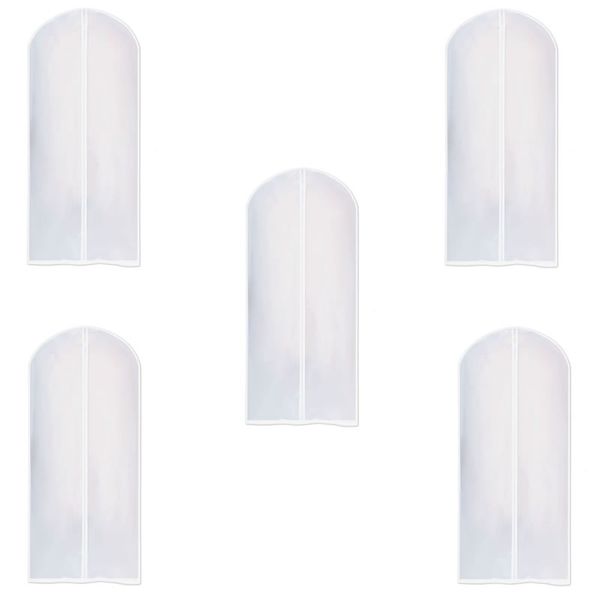 5pcs 60x137cm Zip Closure PVA Clothes Garment Bag F49-8-1200-5