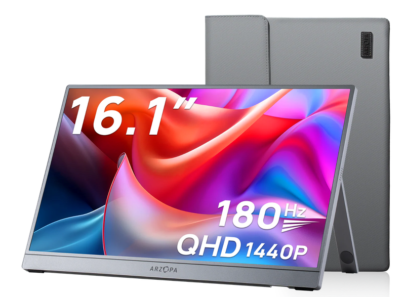 ARZOPA Z3FC 16.1'' 180Hz 2560x1440 QHD Portable Gaming Monitor Bundle