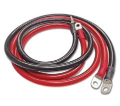 2m Red &amp; 2m Black Solar 25mm Battery Cable With 12 Lugs
