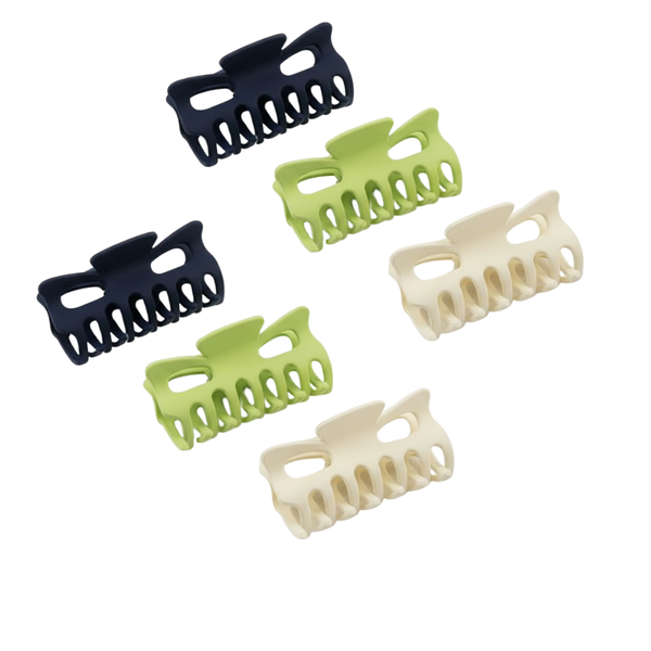 Assorted Hair Claw Clips Pack of 6