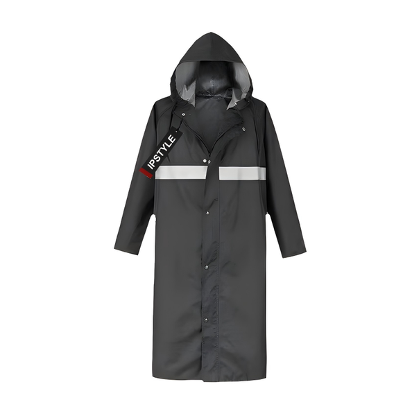 IPSTYLE Raincoat Outdoor Rain Suit Shiny Reflective Strip Long Coat