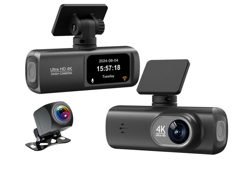 Dash Cam Front Rear, 4K Full UHD Dash Camera for Cars, 24H Parking Mode