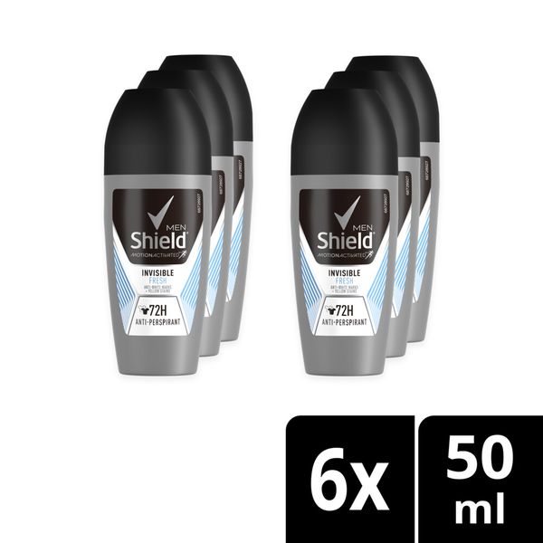 Shield Men Invisible Fresh Antiperspirant Roll-On Deodorant 6x50ml