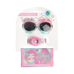 SQUIGGLE Girls Mermaid Watch, Wallet &amp; Sunnies Set - Fun, Stylish &amp; Playful