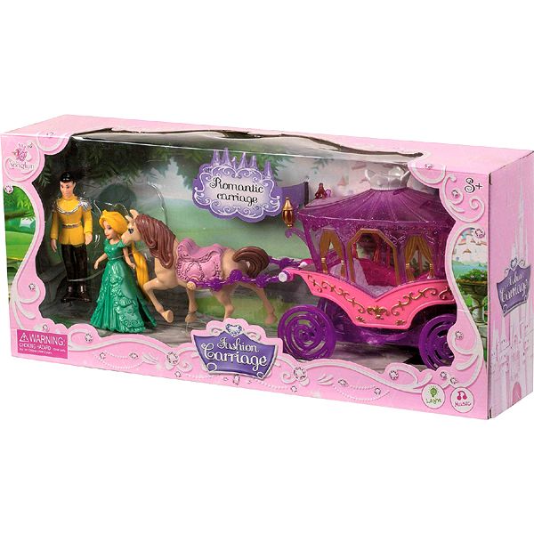 Romantic Horse &amp; Carriage Set with Lights + Sound
