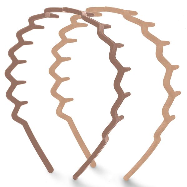 Zig Zag Headbands, 2 Pieces Non-Slip Comb Headbands with Teeth