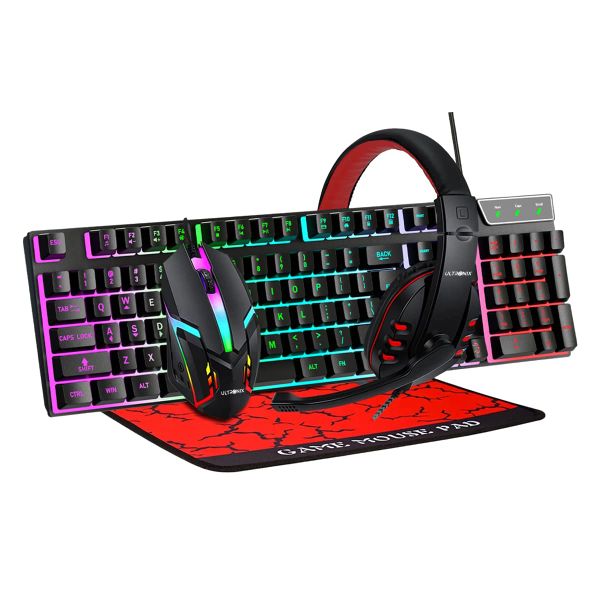 Wired RGB Backlit Gaming Bundle - Mouse, Mouse Pad, and Headset