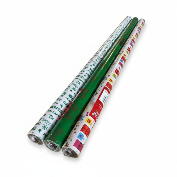 Premium Christmas Gift Wrapping Paper (Pack of 3) 70cm x 2m
