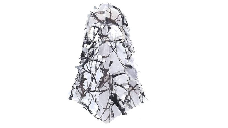 Balaclava Leafy Mesh Mask - Snow Camo