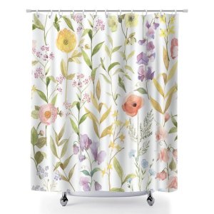 Waterproof Bath Curtain, Decorative Tropical Floral Bath Curtain for Hotel