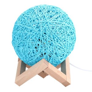 USB Charging Ball Style Night Lamp Sepak Takraw LED Light Blue