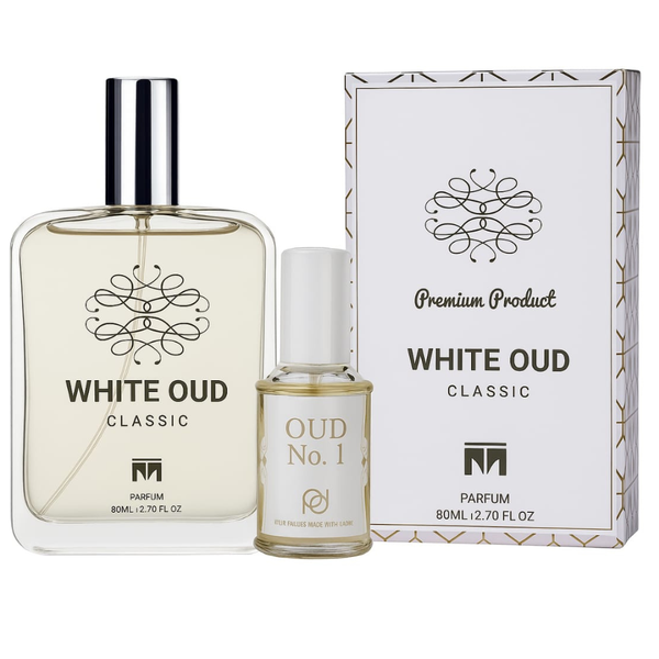 White Oud Perfume Gift Set - 80ml Spray + Mini Oud Oil 15 ml