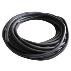 Tool DIY Solid Black Fluorine Round Rubber Sealing Strip (5m x 1.5cm)