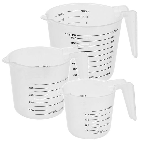 Multi Function Plastic Measuring Cups Set - 3 Piece