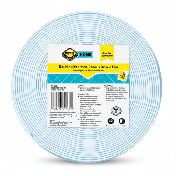 MTS Double Sided Tape 3mm x 24mm x 10m for Crafting and Repairs