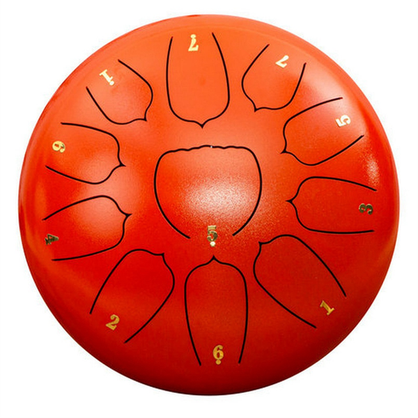 Orange Color 10-Inch 11-Tone Outdoor Rain Drum Garden Rain Drum