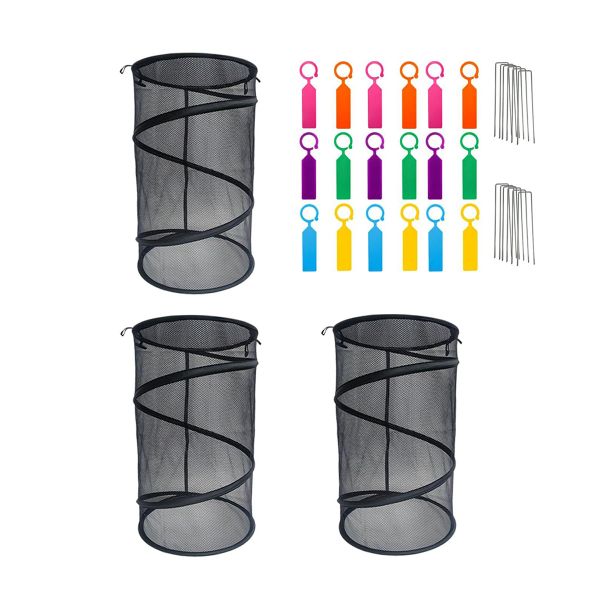 3Piece Pop up Plant Covers Tent Insect Barrier Mesh Plant Guard Cover Net