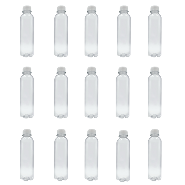 15 x 250ml Plastic Water and Juice Bottles with Caps | Reusable &amp; Durable