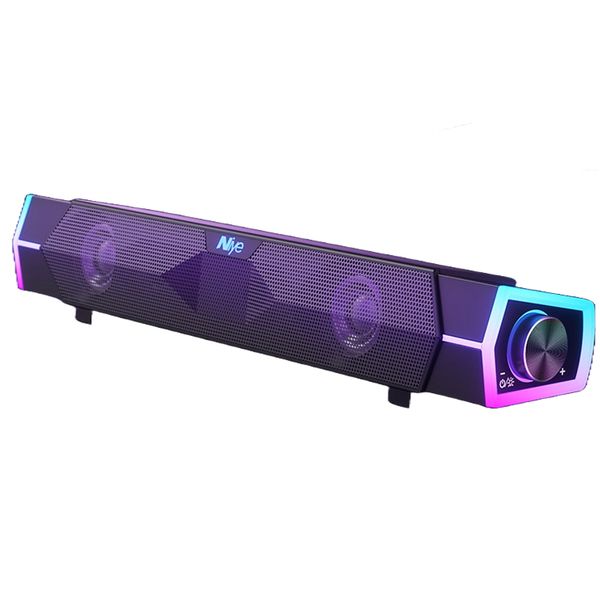 Wireless 3D Soundbar with Dual Speakers &amp; Bass, Bluetooth RGB Gaming Audio