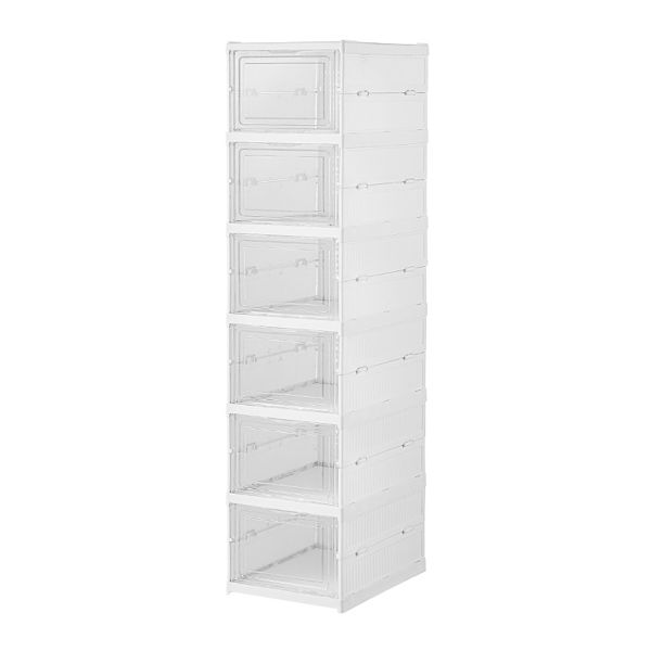 Foldable Shoe Rack 6 Tier Shoe Organizer Box Space Saving Shoe Cabinet
