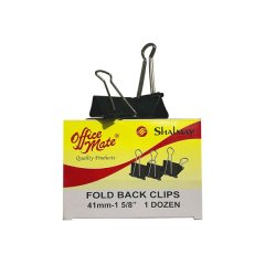 Shalmay Fold Back Clips - 12-Piece Set Black 41mm