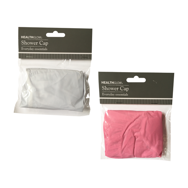 Health Glow 2 Piece Re-usable Shower Caps - Pink and White