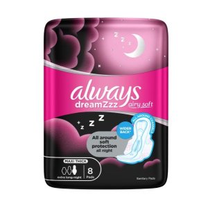 Always Thick Soft Extra Long Night Pads 8's Blue - Pack of 4