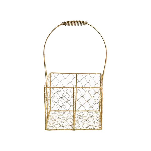 Flower Girl Basket Metal Wedding Basket with Handle Iron Storage Baskets