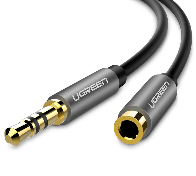 UGreen 10594 3.5mm Male to Female 2m Extension Adapter-BK