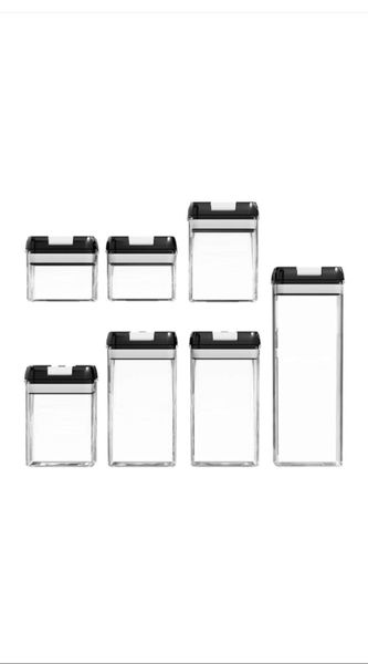 7 Pieces Air Tight Food Storage Containers - Black