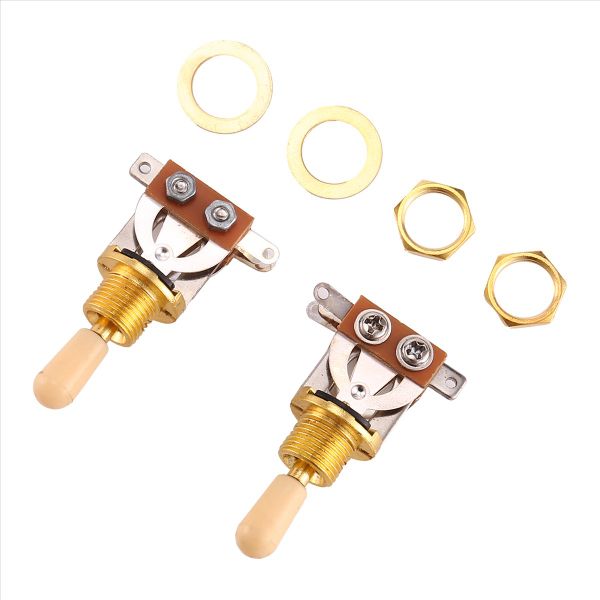 Metric 3 Way Straight Guitar Toggle Switch Gold &amp; beige(Pack Of 2)