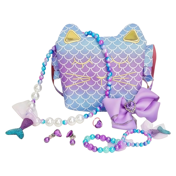 Kingdushi Mermaid Gift Set For Little Girls - Dress Up Bag &amp; Pretend Play