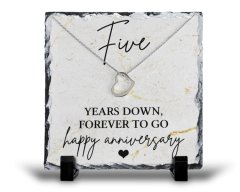Five Years Down Forever To Go 5th Anniversary Gift Rock Slate