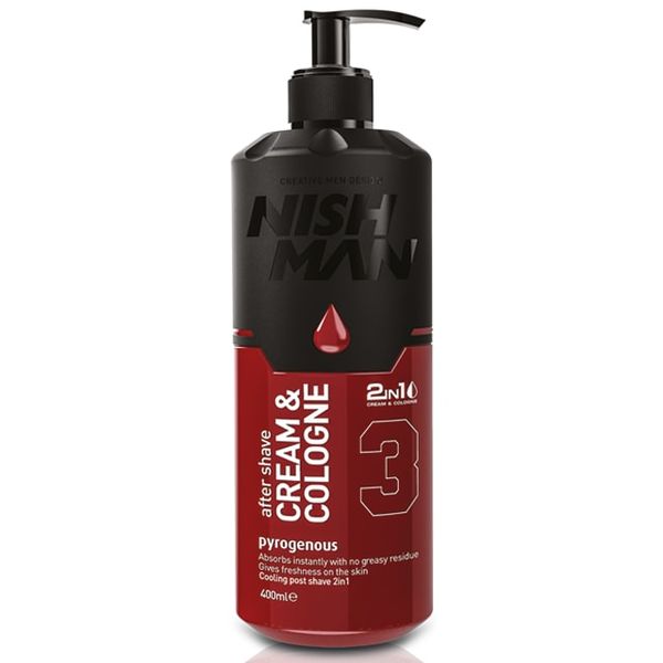 Nishman Aftershave 2 in 1 Cream &amp; Cologne 3 Pyrogenous 400ML