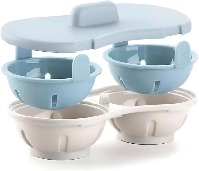 Microwave Egg Cooker 2 Pack, BPA-Free, with Lid and Removable Tray
