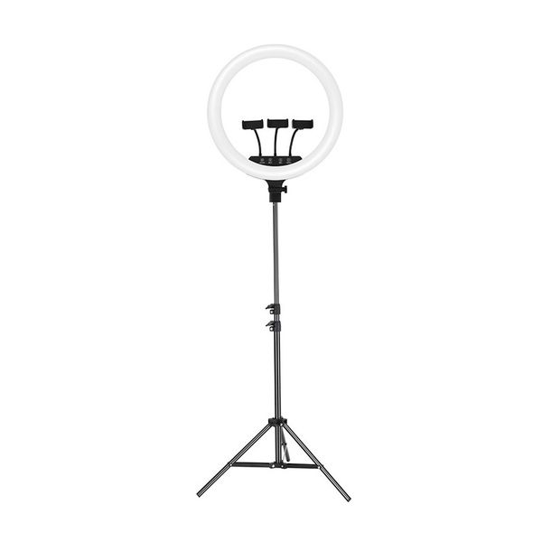 18 Inch LED Ring Light with Tripod and 3 Phone Holders-ZB-F348