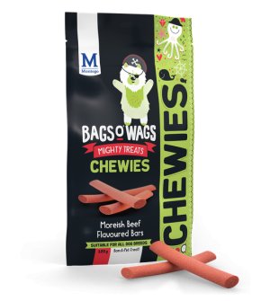 Montego Bags O' Wags - Chewies Beef Bars Dog Treats 120 g (Pack of 10)