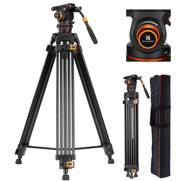 K&amp;F PRO Fluid Head Video Tripod Maximum Height 1.91m 10Kg Capacity VA3+BV20