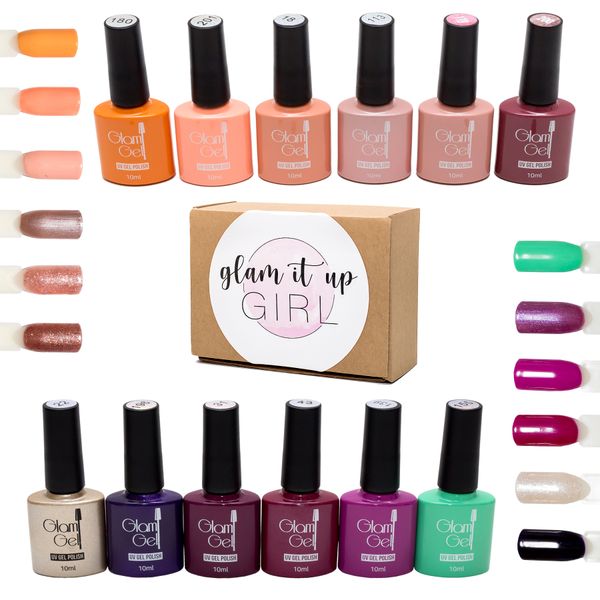 High Quality/UV Glam Gel Nail Polish-Champagne &amp; Indigo Set 12 Piece