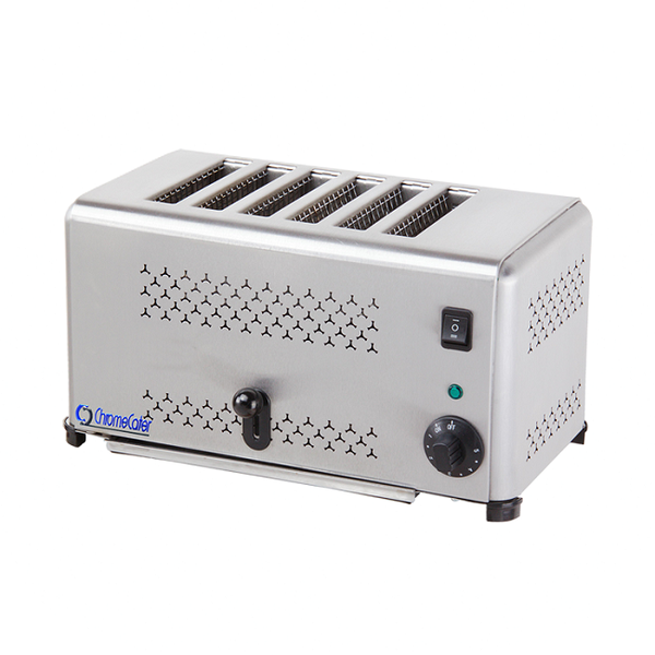 Silver Adjustable Temperature 6 Slice Toaster