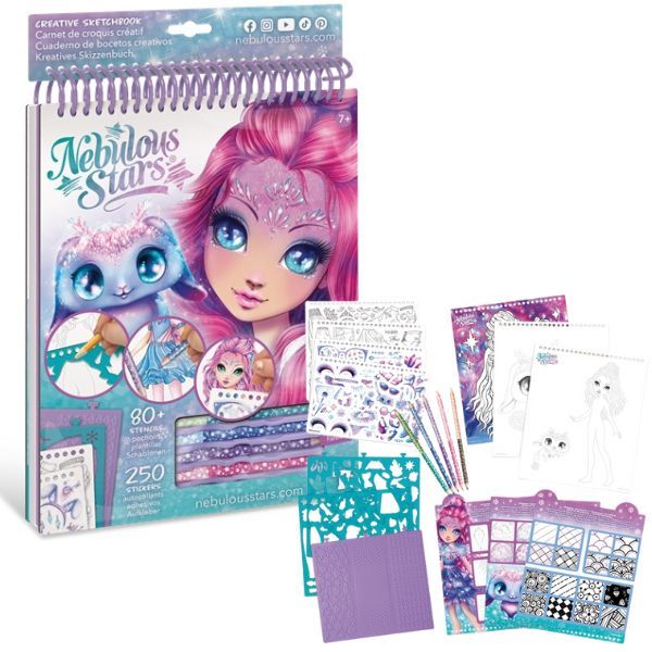 Nebulous Stars Creative Sketchbook - Cristalia incl Stencils and Pencils